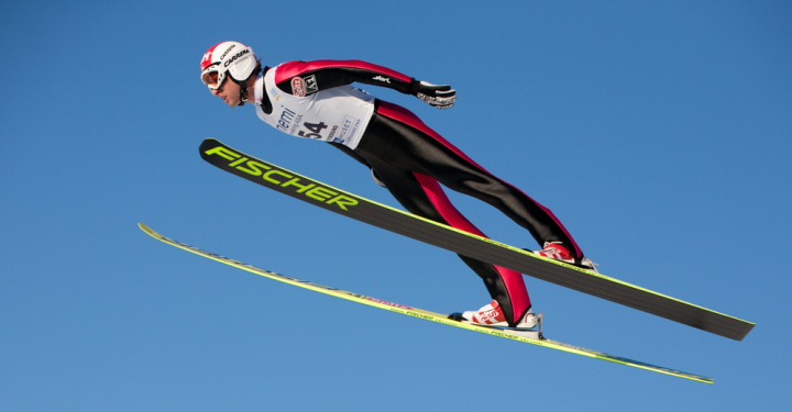 Combinada nórdica prueba salto esquí